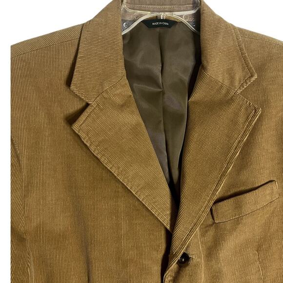 Eddie Bauer Corduroy Blazer Mens Large Khaki Brown Sport Coat Casual Party - Picture 1 of 12